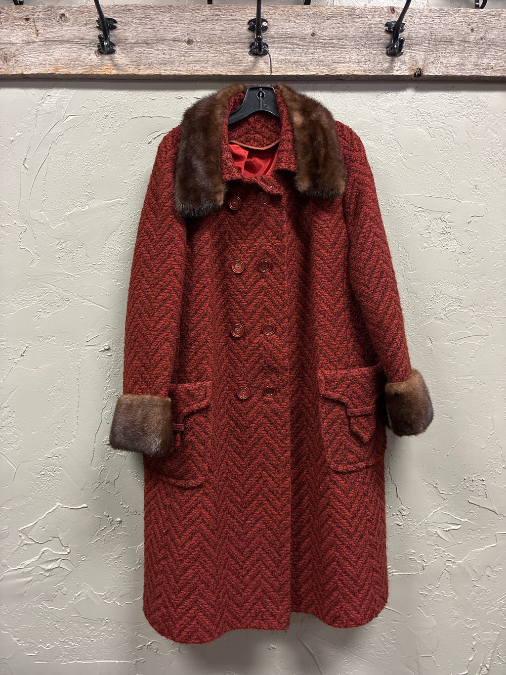 Vtg 60s Michel Daniel Tweed Coat