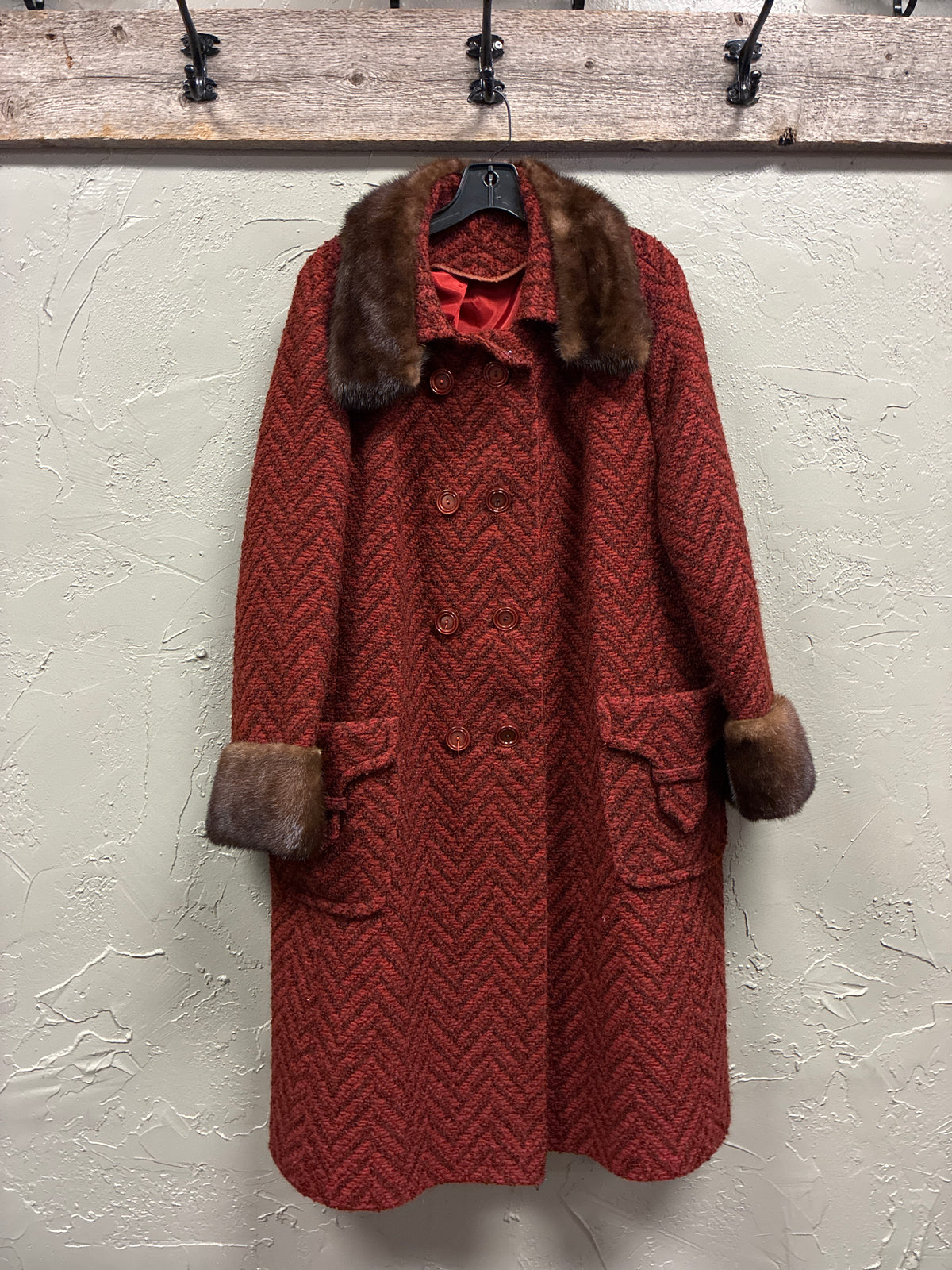 Vtg 60s Michel Daniel Tweed Coat