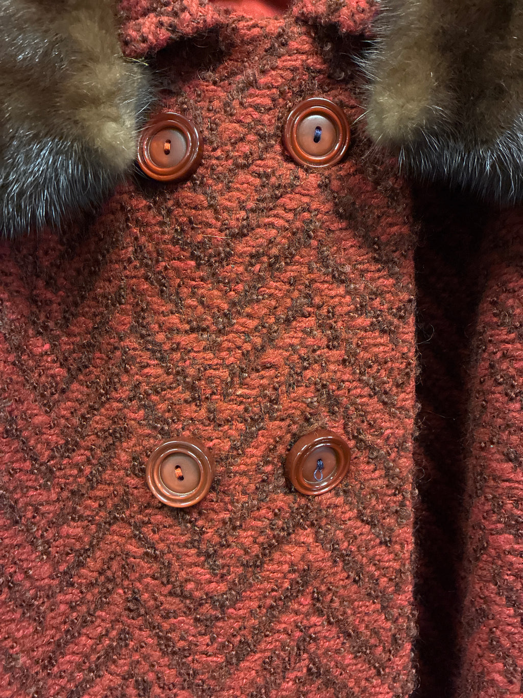 Vtg 60s Michel Daniel Tweed Coat