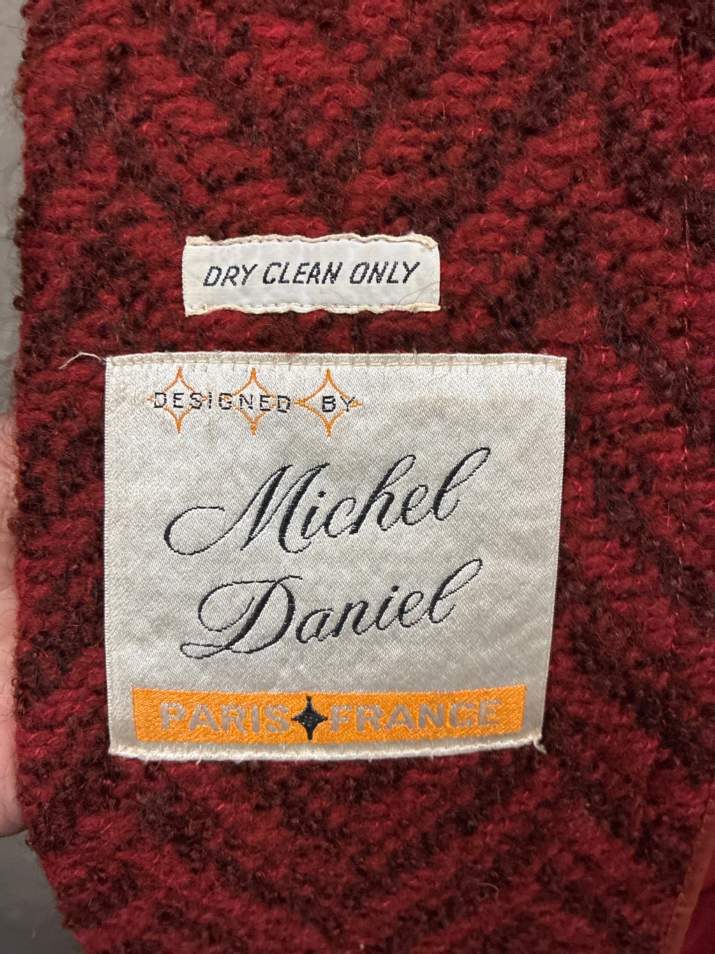 Vtg 60s Michel Daniel Tweed Coat