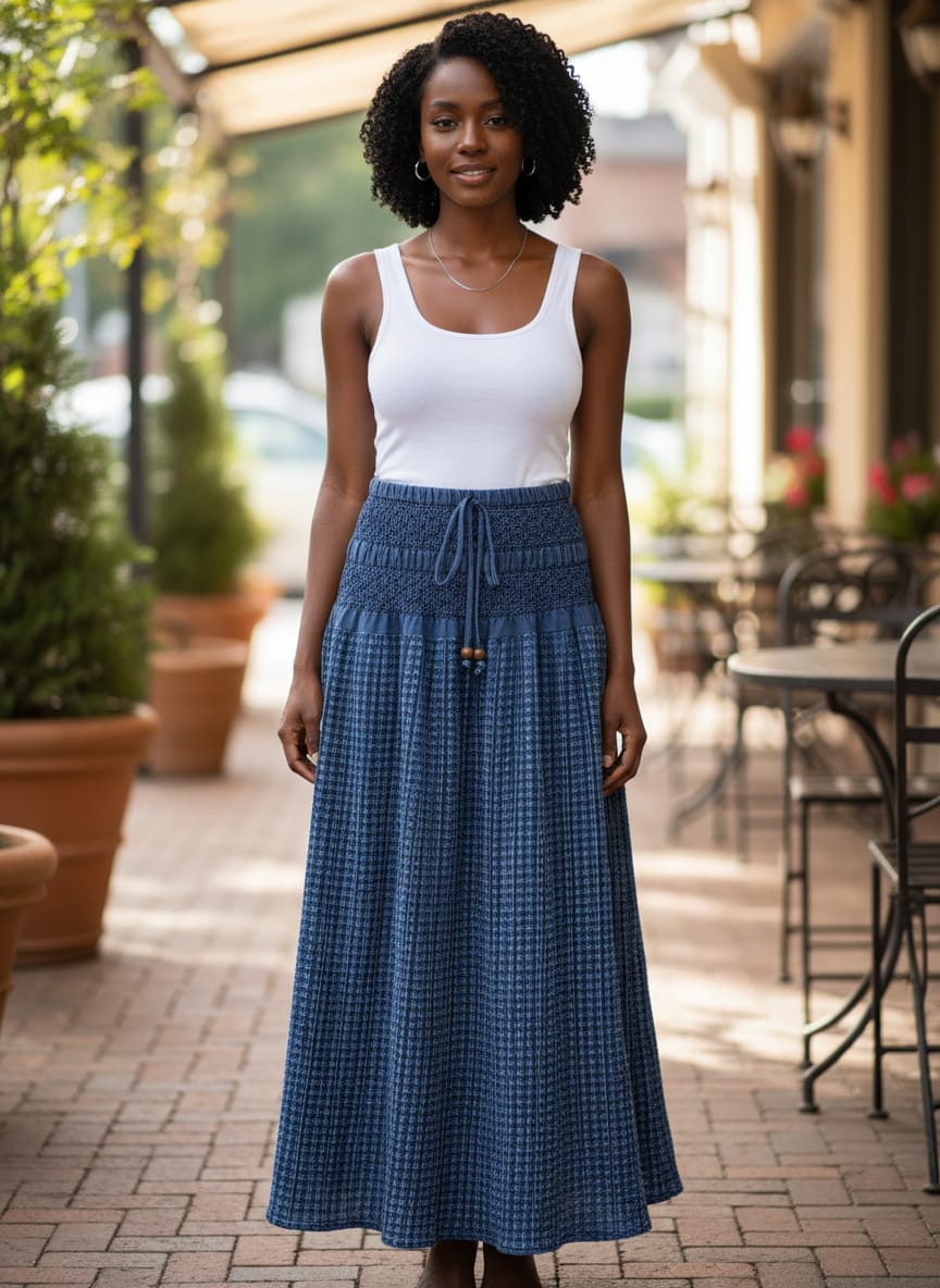 Vtg Y2K Tantrums Chambray Skirt