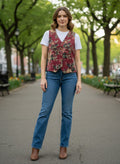 Vtg 90s DAK Tapestry & Denim Vest