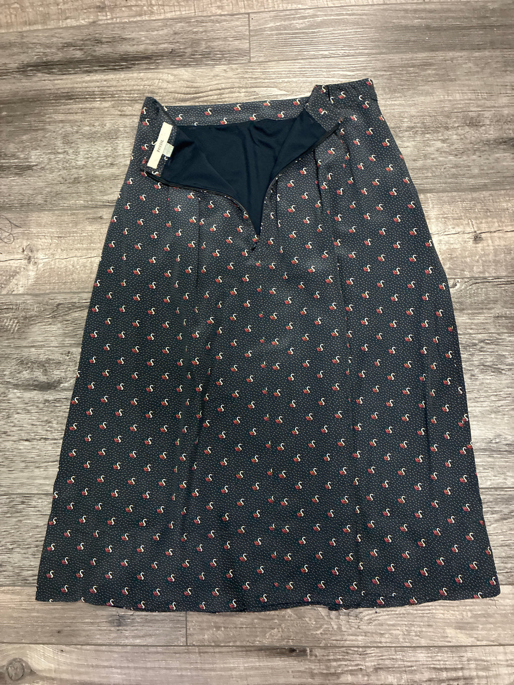 Fossil 100% Silk Swan Midi Skirt (org$148)