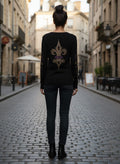 Vtg Y2K Bejeweled Rhinestone Thermal Top