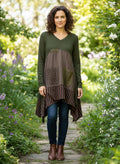 NWOT Indigo Thread Mixed-Media Tunic