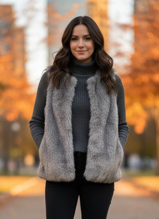 The Limited Faux Fur Vest (org$98)