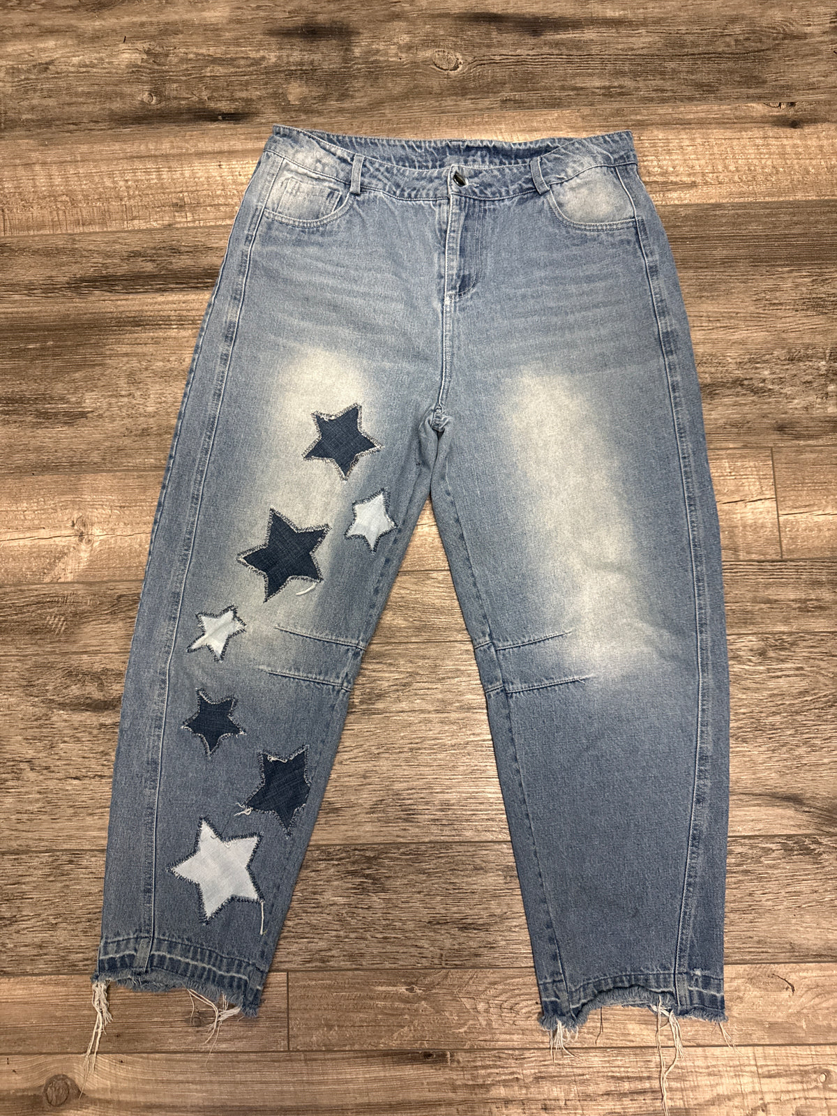 Stella Patchwork Barrel Jeans