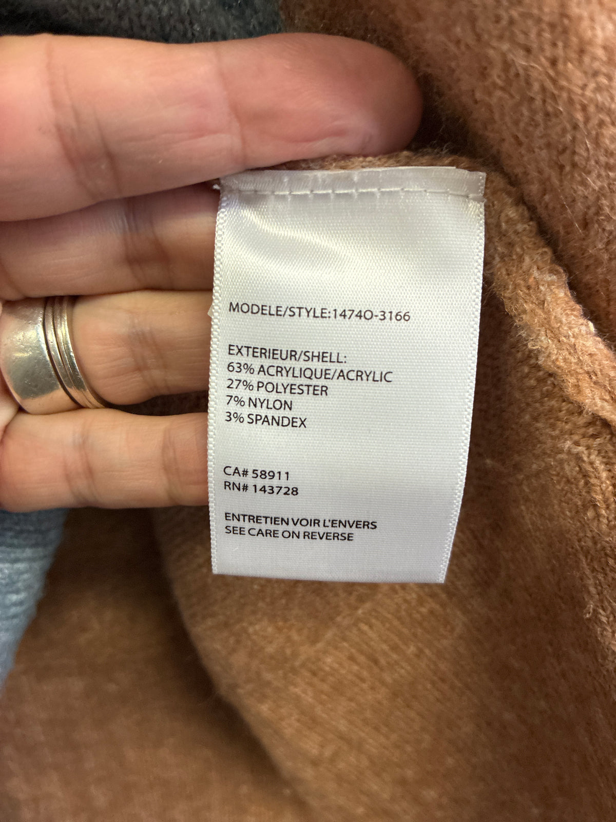 Tribal V-Neck Split-Color Sweater (org$95)