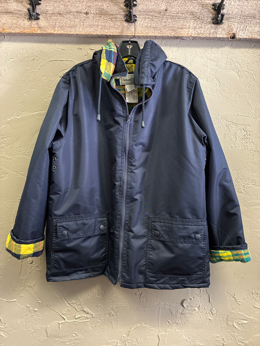 Vtg Thermal Slicks Hooded Raincoat