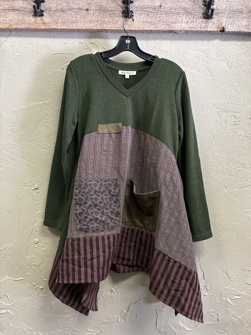 NWOT Indigo Thread Mixed-Media Tunic