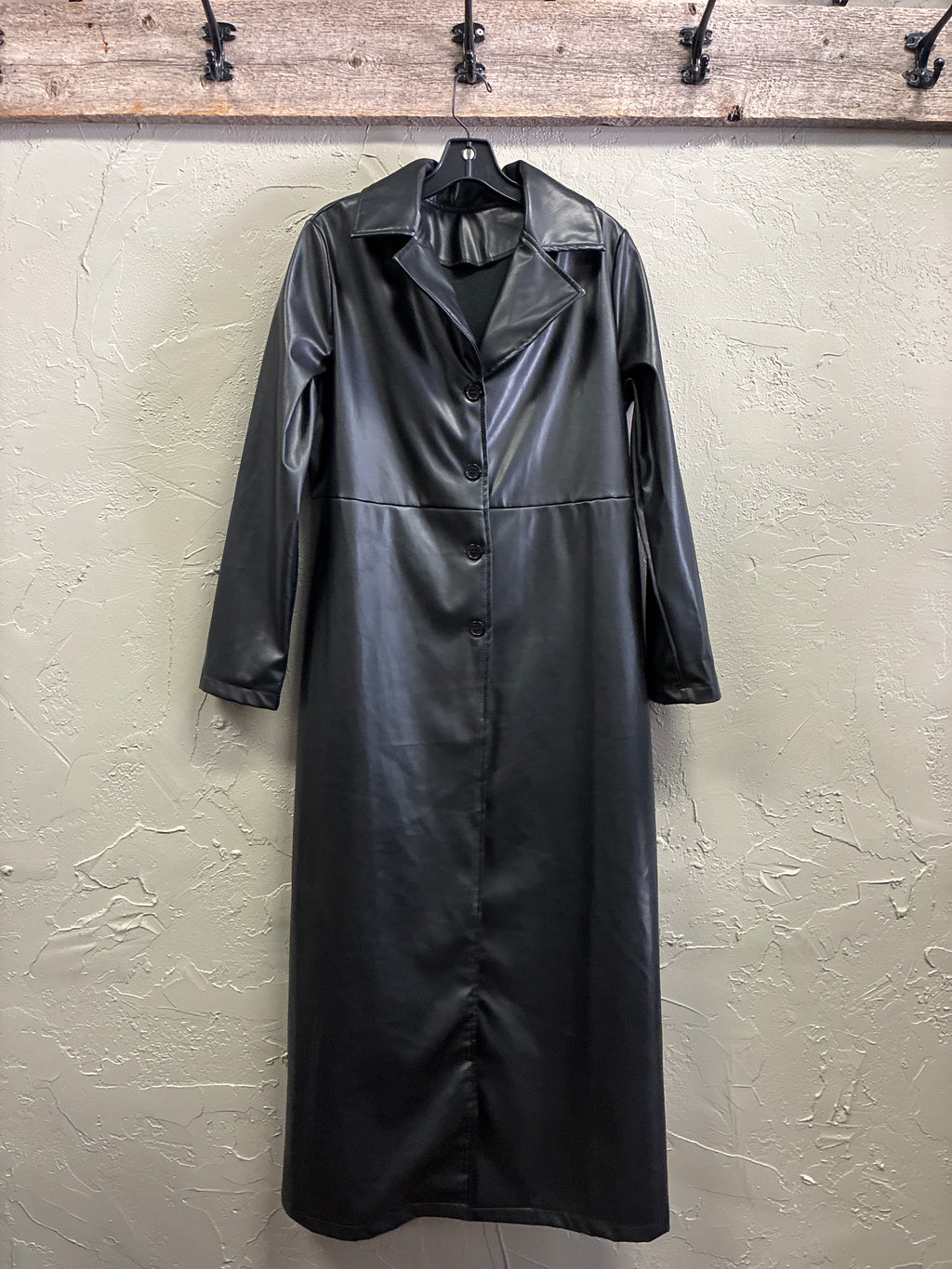 Classic MATRIX Faux-Leather Trench Coat