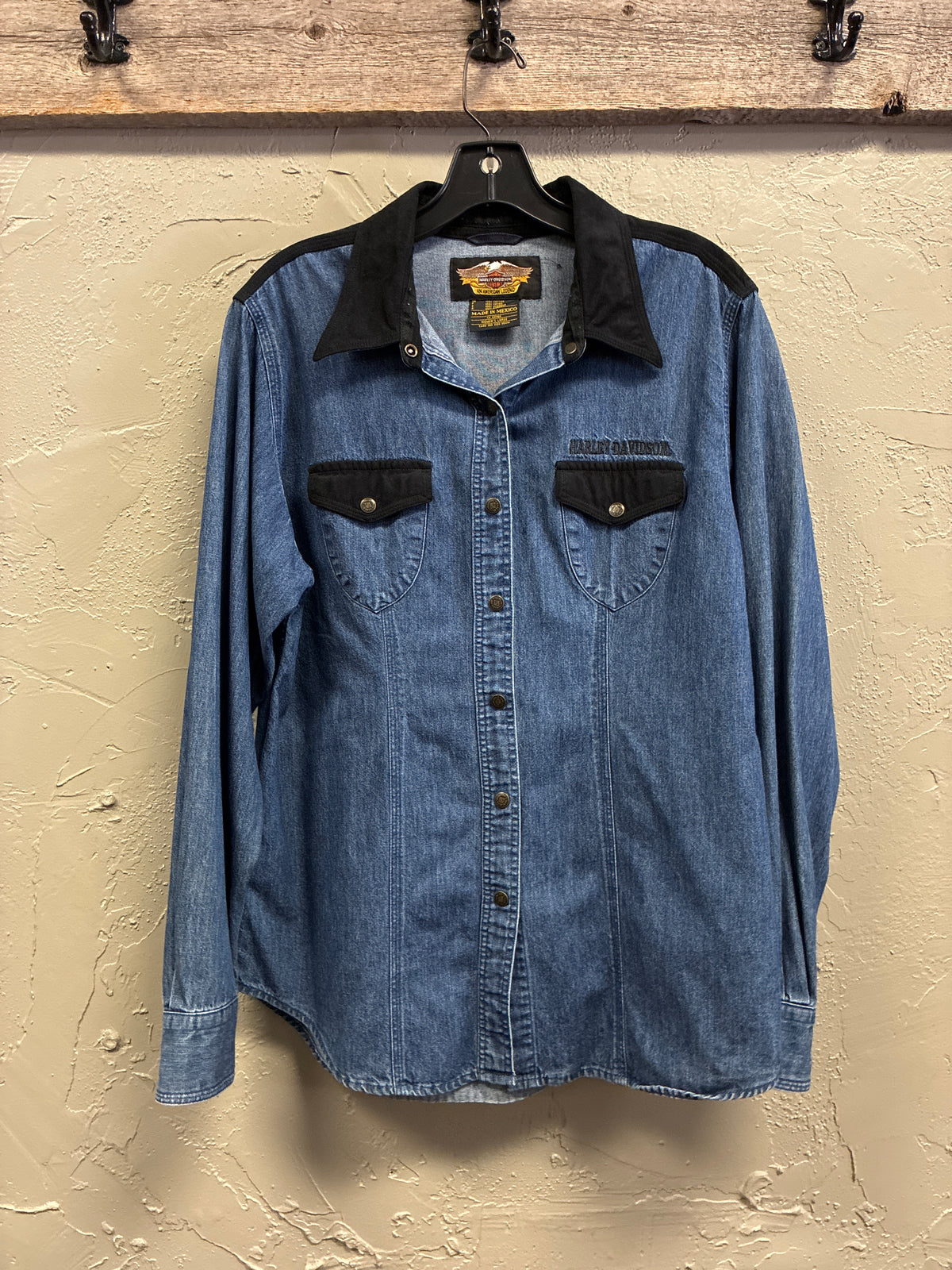 Vtg Harley-Davidson Denim Shirt