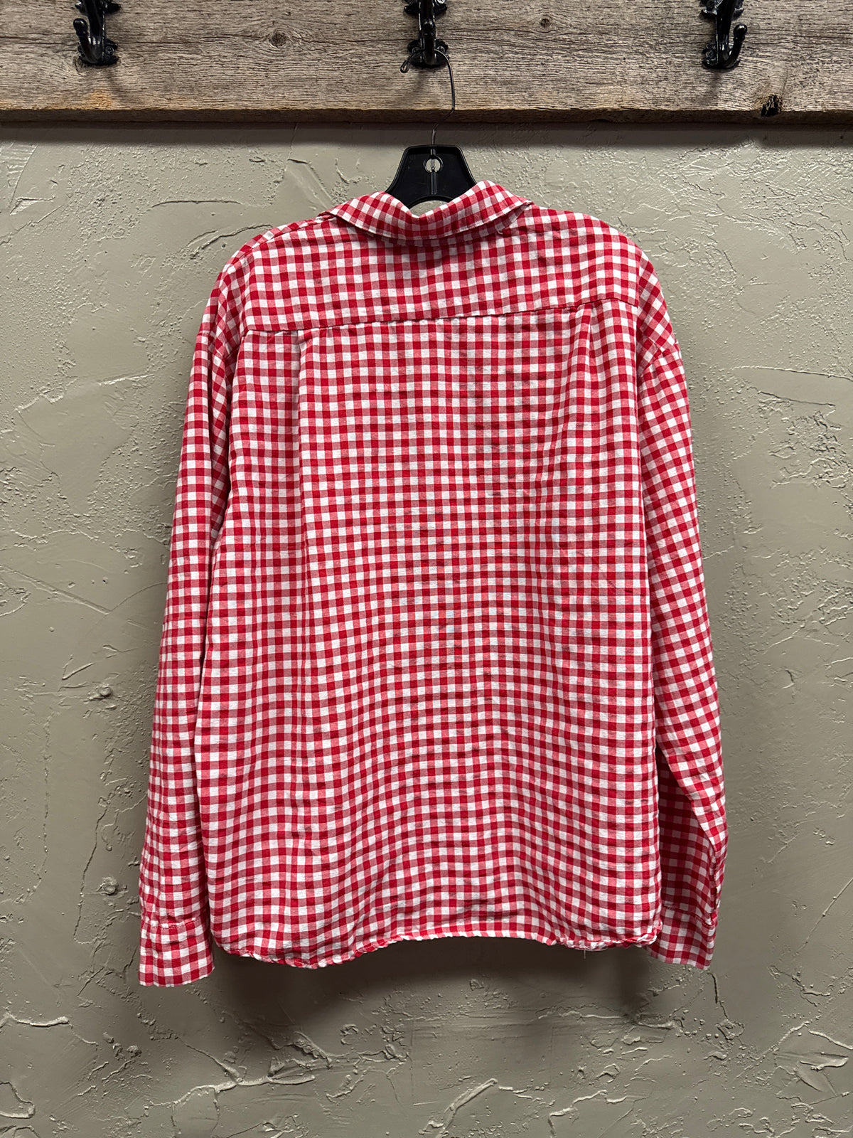 Red & White Gingham Button-Down