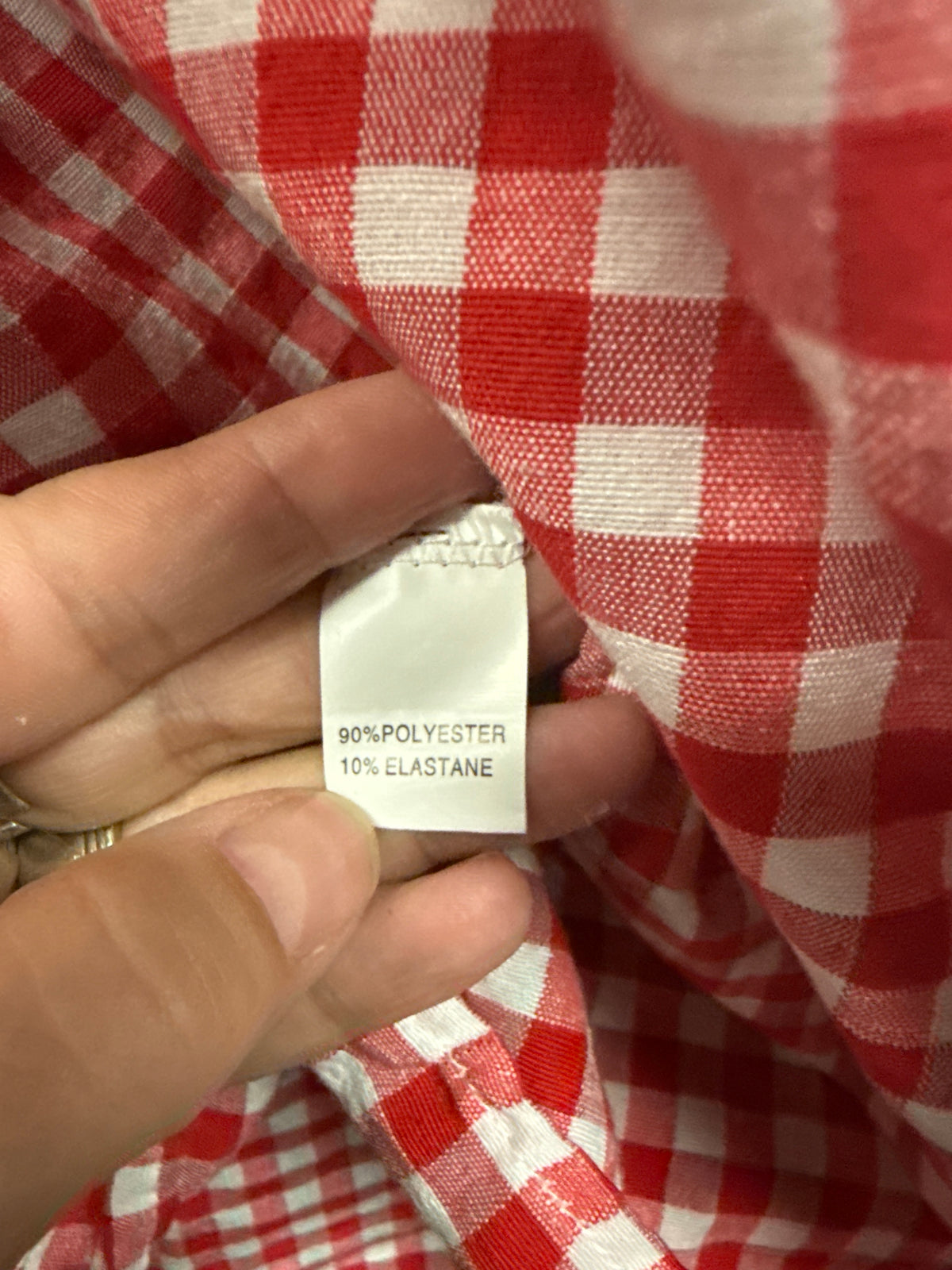 Red & White Gingham Button-Down