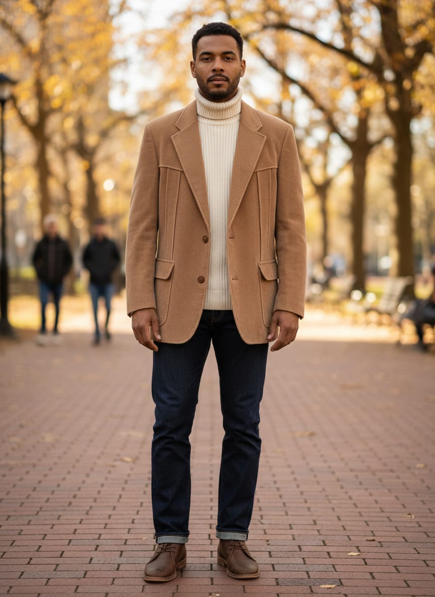 Vtg 70s Western Yoke Corduroy Blazer