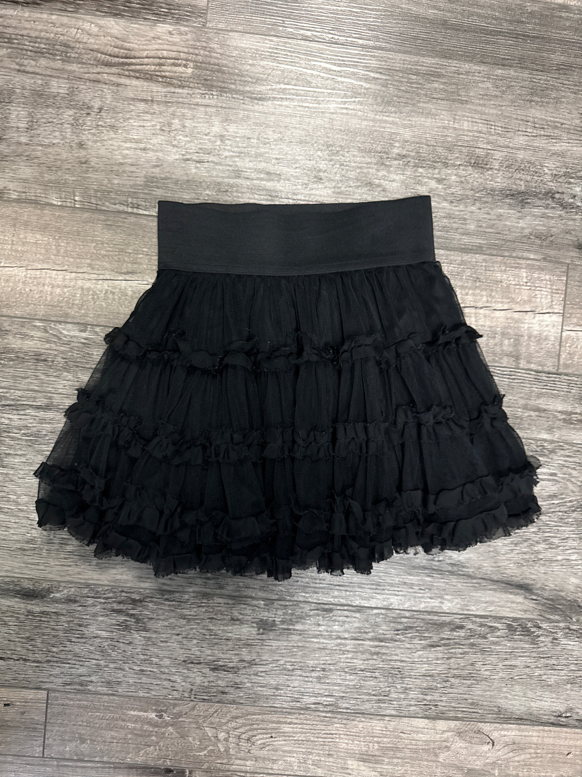 Tiered Ruffle Tulle Mini Skirt