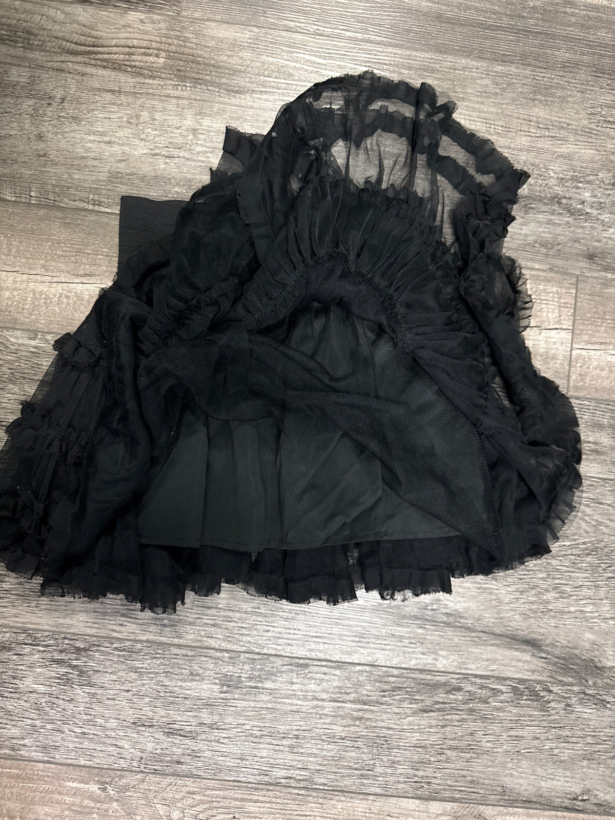 Tiered Ruffle Tulle Mini Skirt