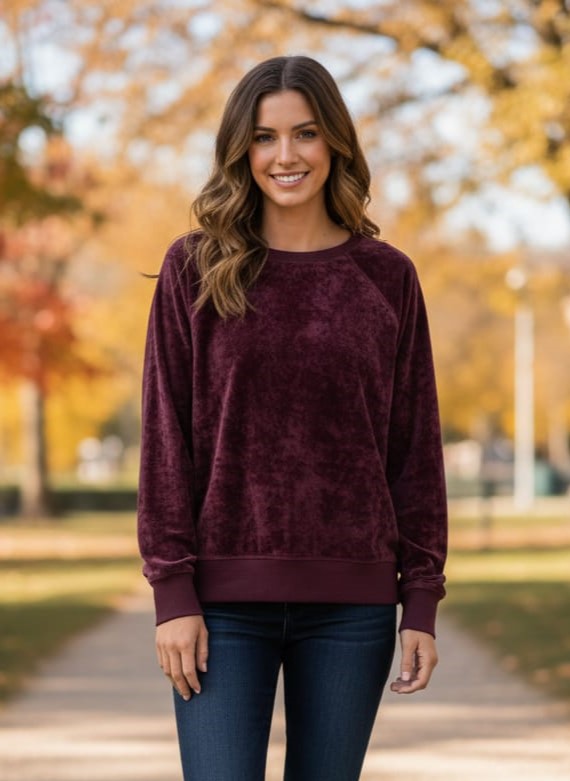 Lou&Grey Velour Crewneck Sweatshirt