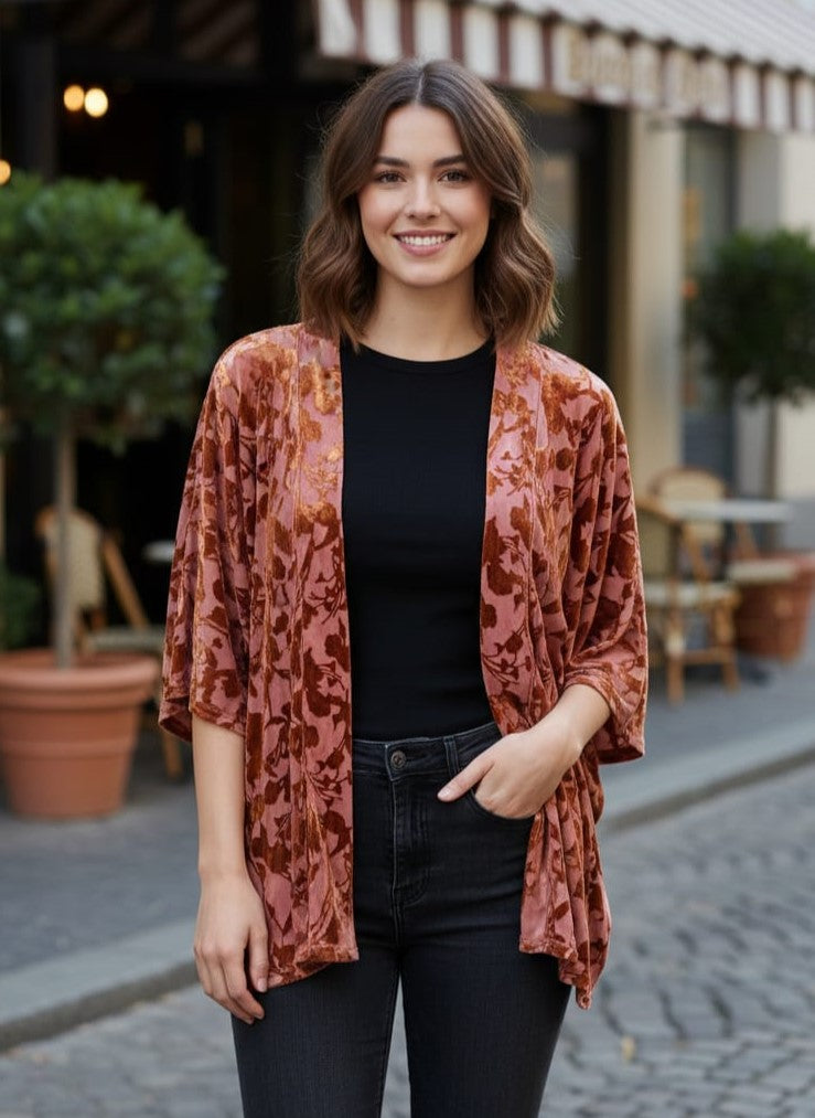 Burnout Floral Kimono