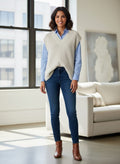 Oversized Ribbed V-Neck Sweater Vest