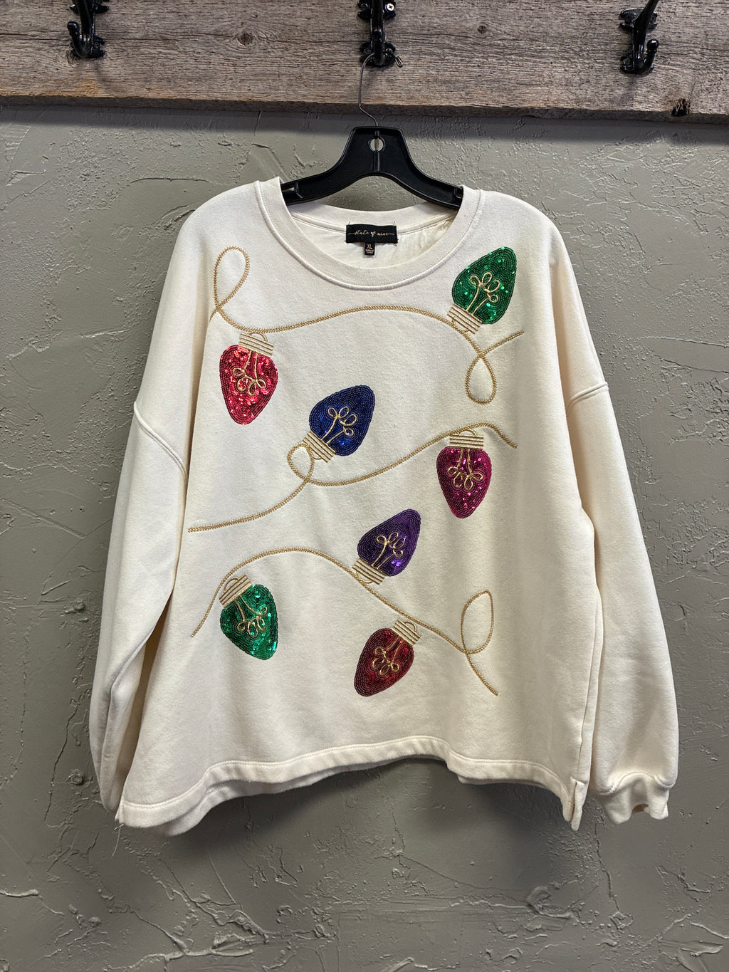 Christmas Lights Sequin Sweatshirt