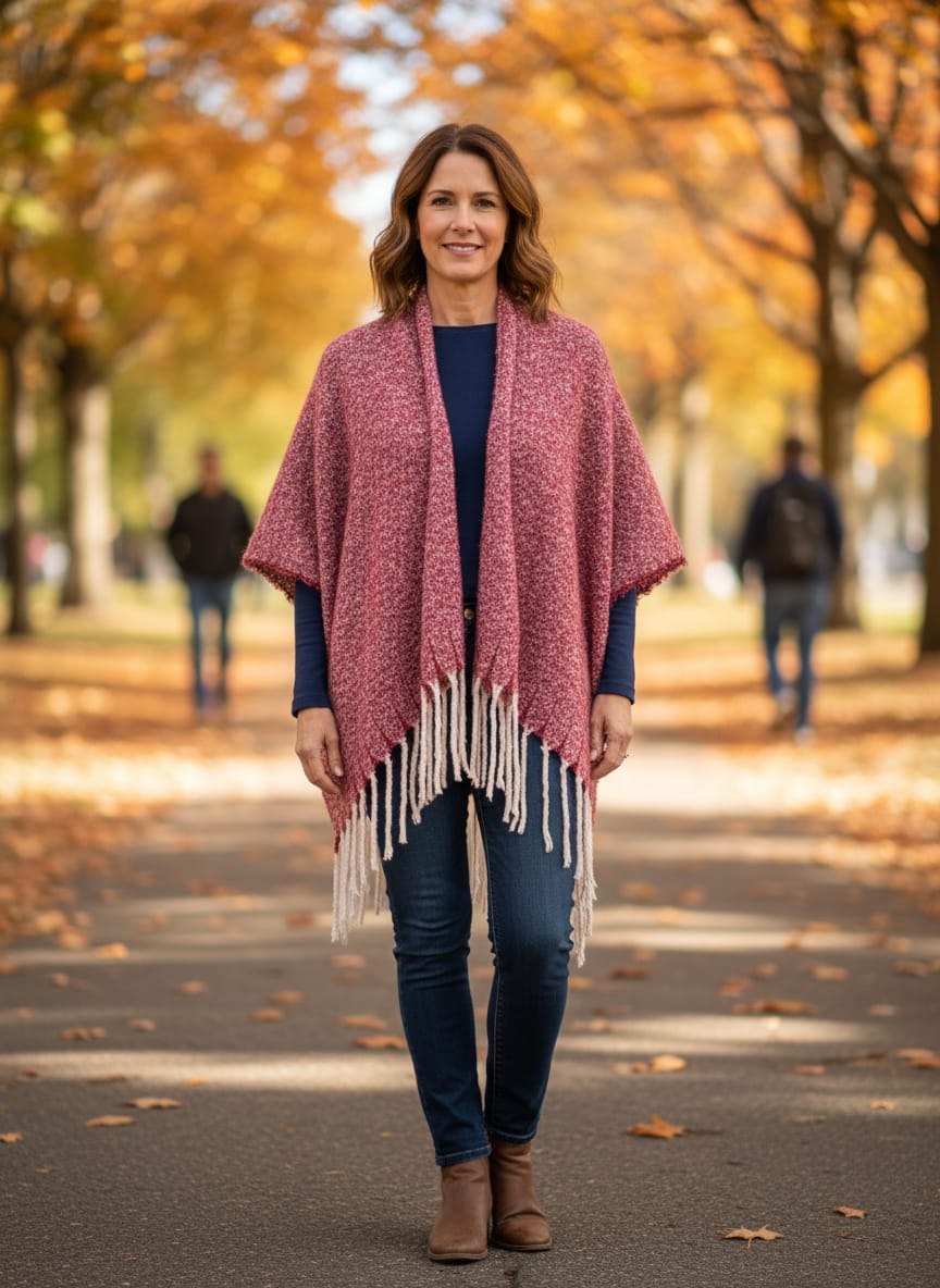 Just Be Marled Knit Fringe Wrap