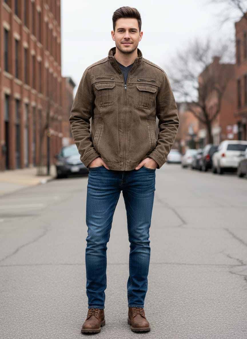BKE Utility Moto Jacket (org$120)