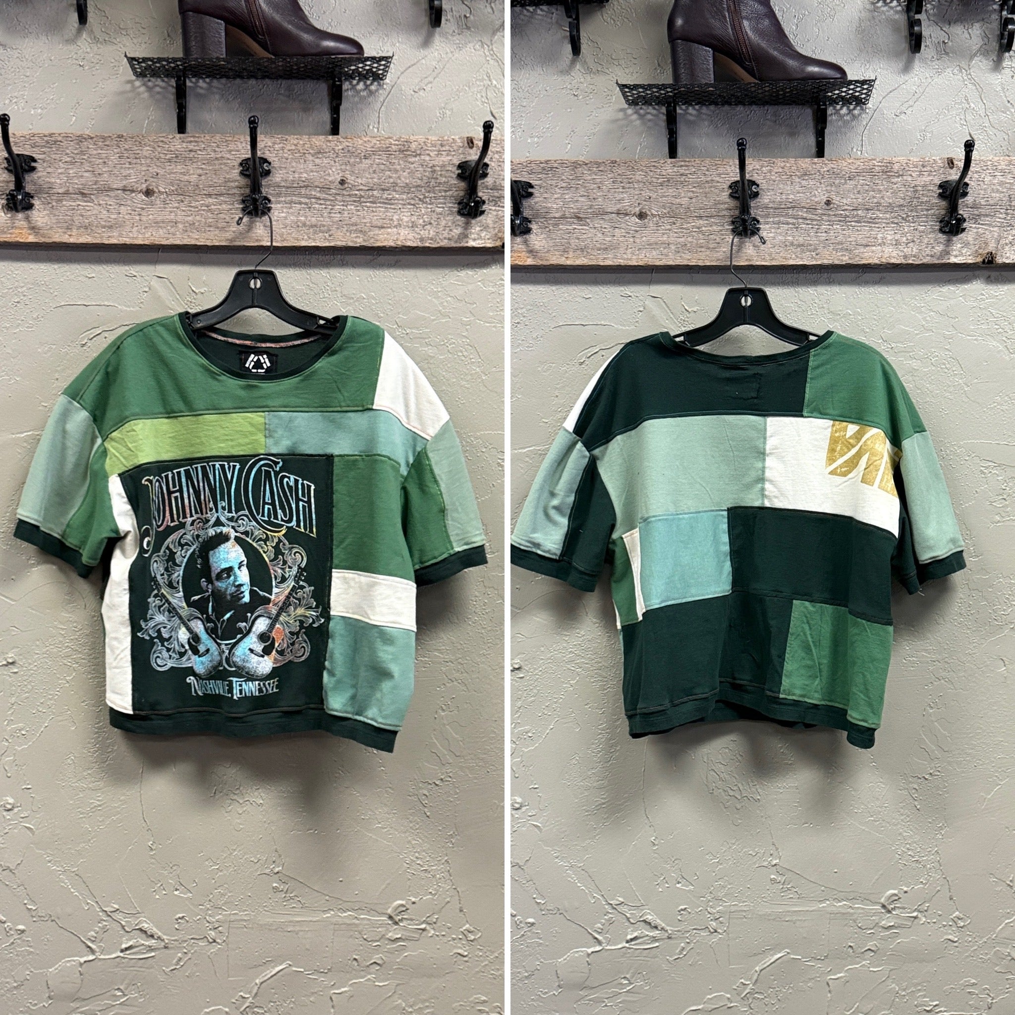 REBETTY PATCHWORK PULLOVER SHIRTS