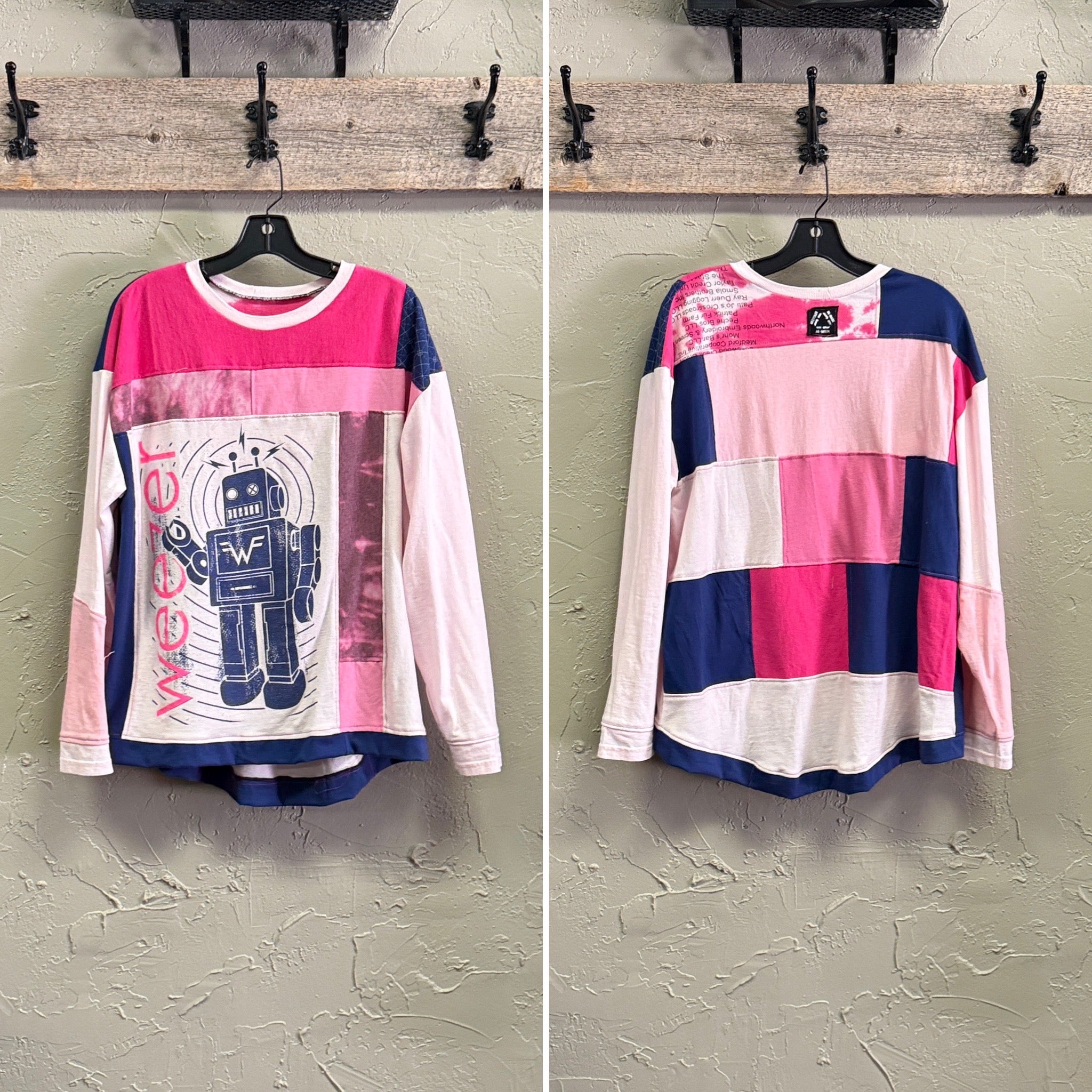 REBETTY PATCHWORK PULLOVER SHIRTS