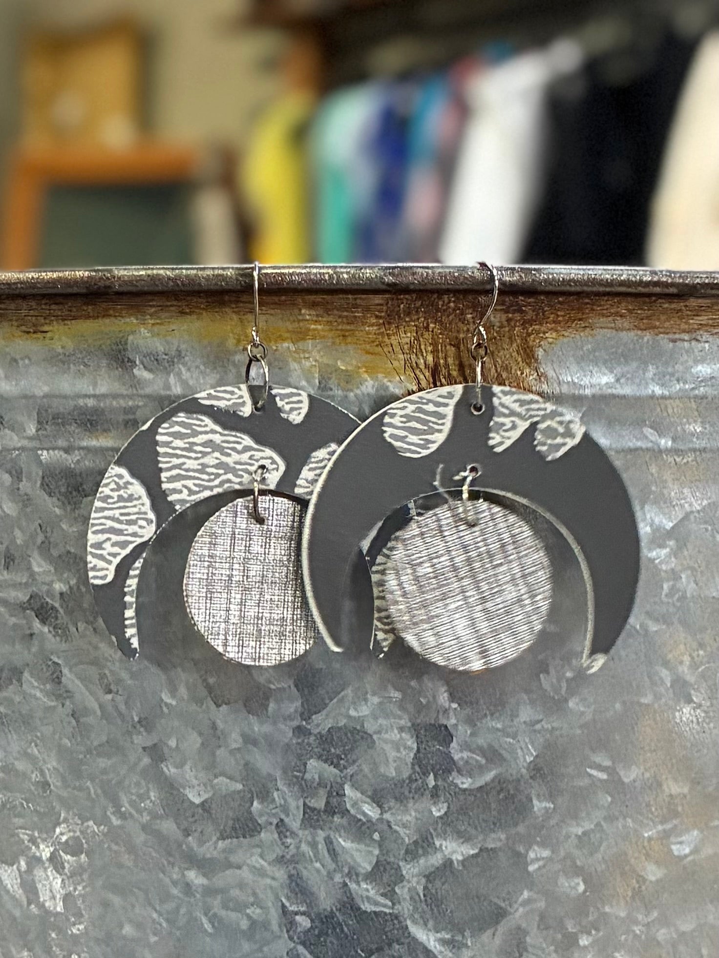Wallflower Drop Moon Earrings