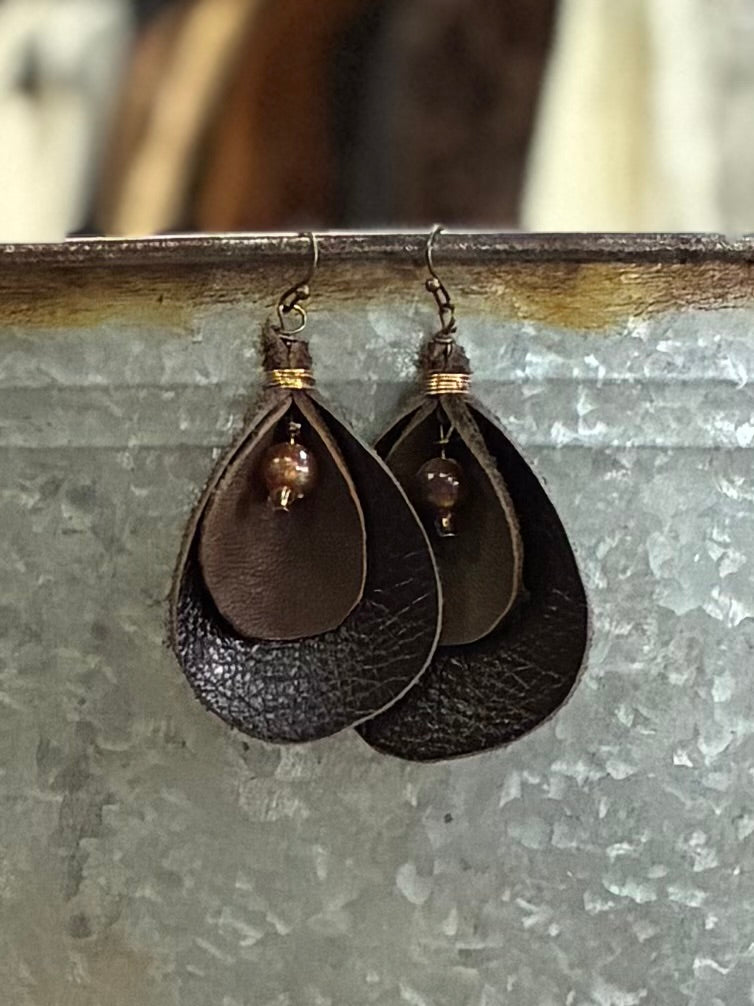 Reclaimed Leather Earrings