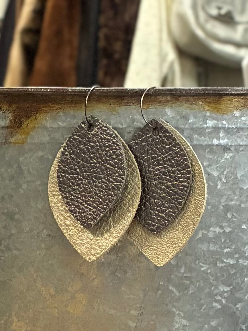 Reclaimed Leather Earrings