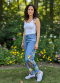 Upcycled & Appliqued Barrel Leg Jeans