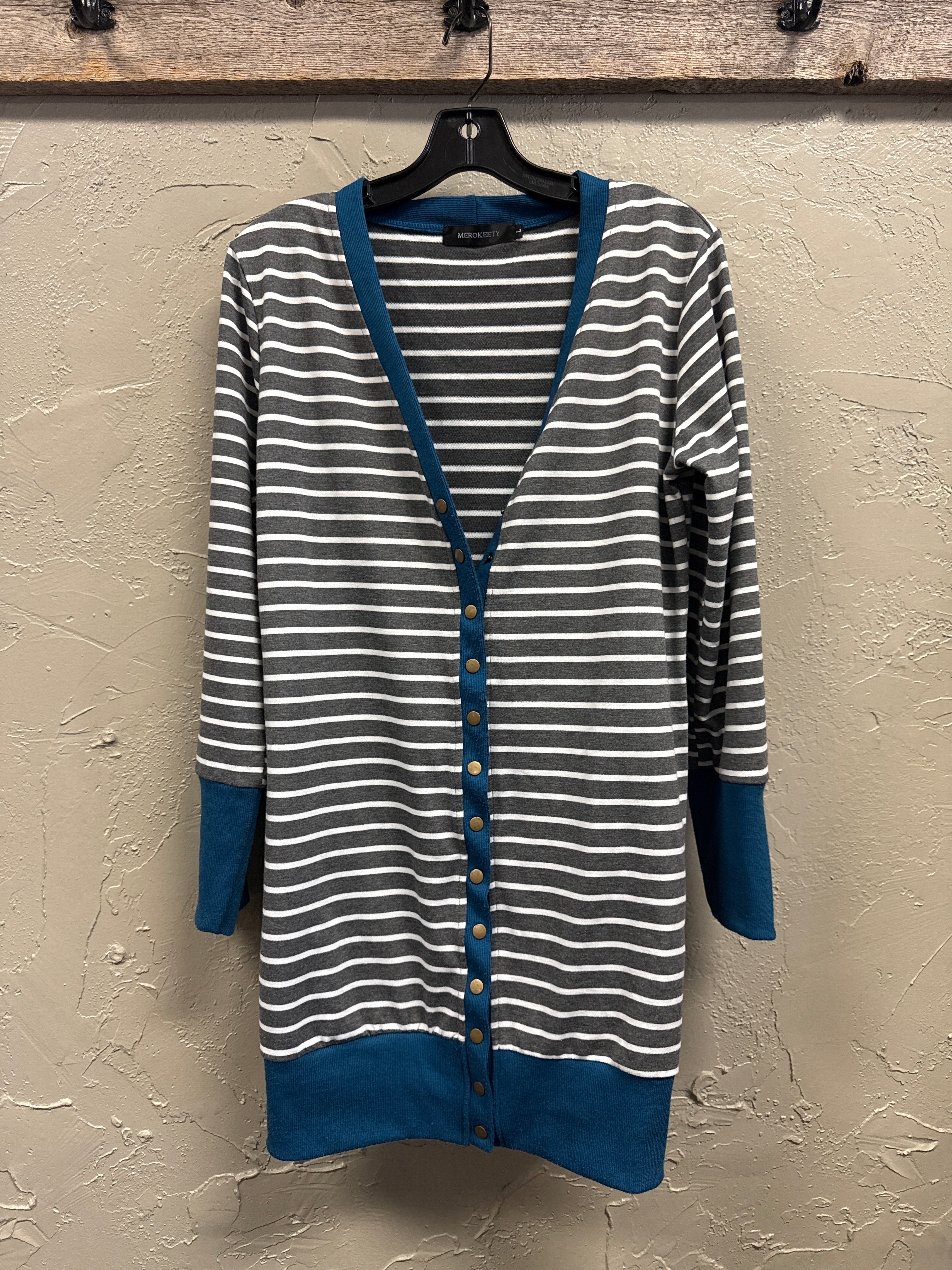 MEROKEETY SNAP FRONT CARDIGAN