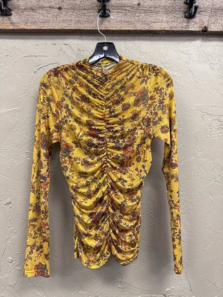 NWT MYSTREE FLORAL MESH TOP