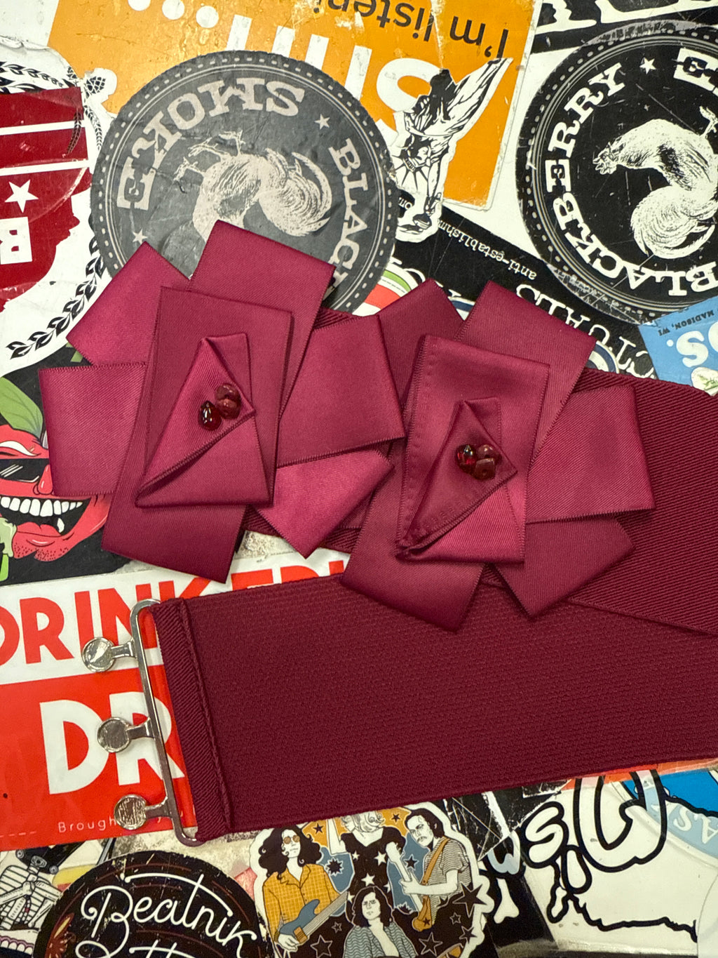 BURGUNDY ELASTIC BELT