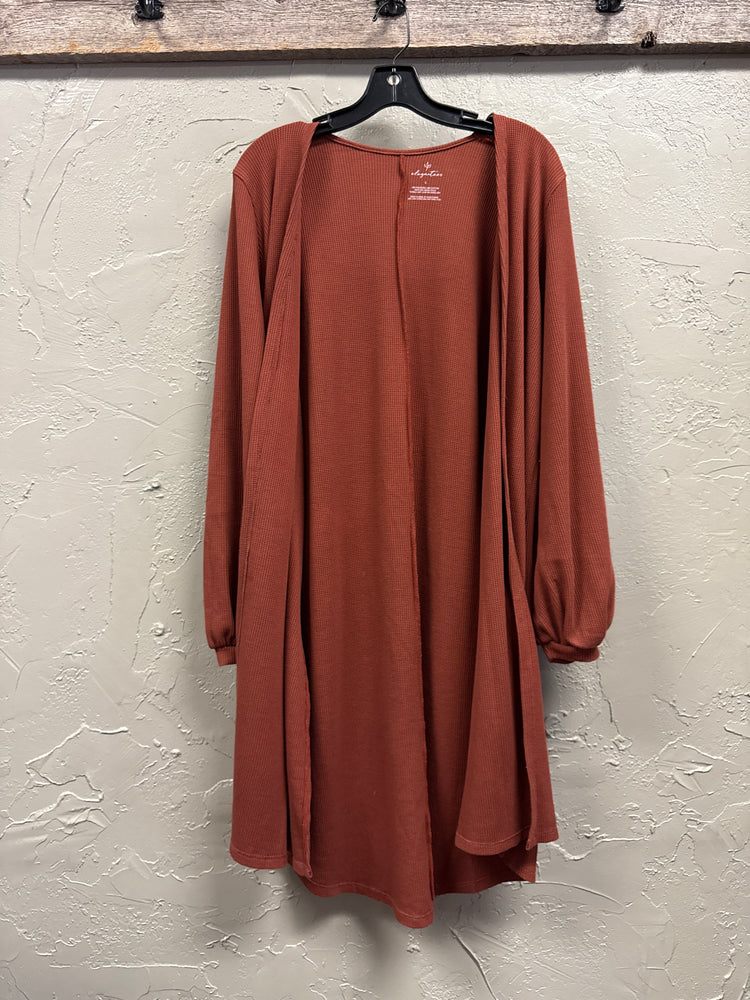 ELEGANTEES WAFFLE KNIT CARDIGAN