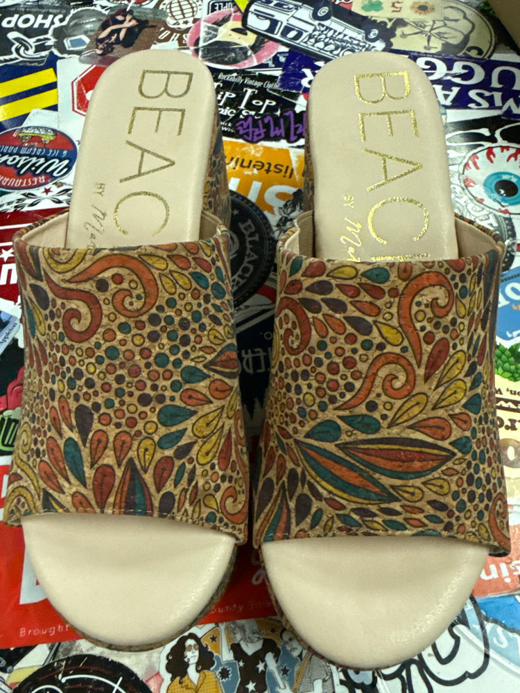 NIB MATISSE PAISLEY CORK SLIDE (org$46)