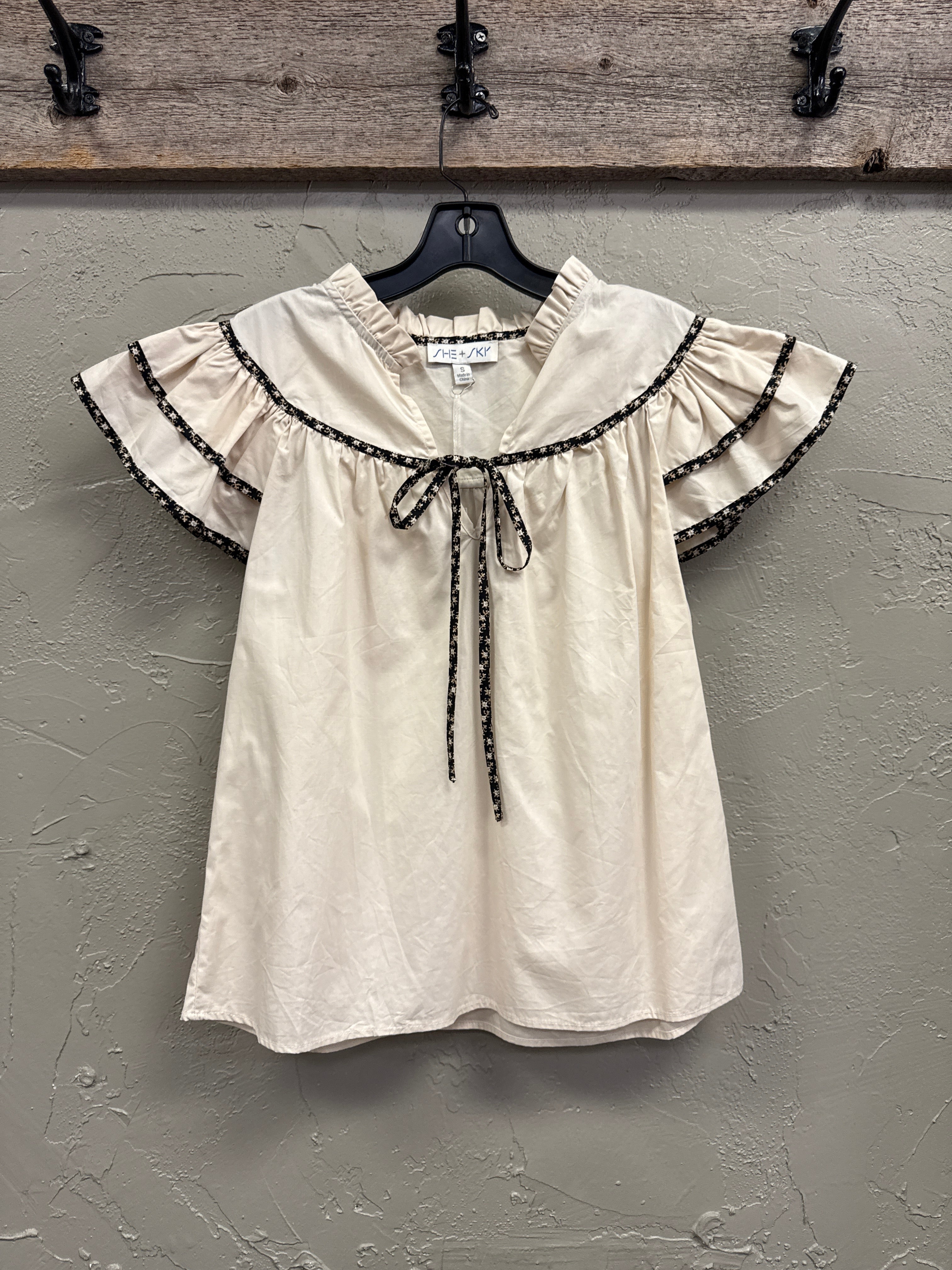 NWT SHE+SKY COTTON BLOUSE