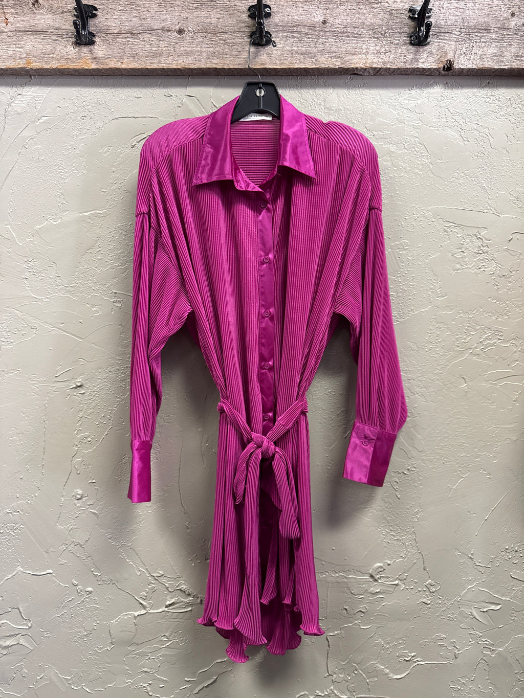 12th TRIBE PLISSE SHIRT DRESS (org$74)