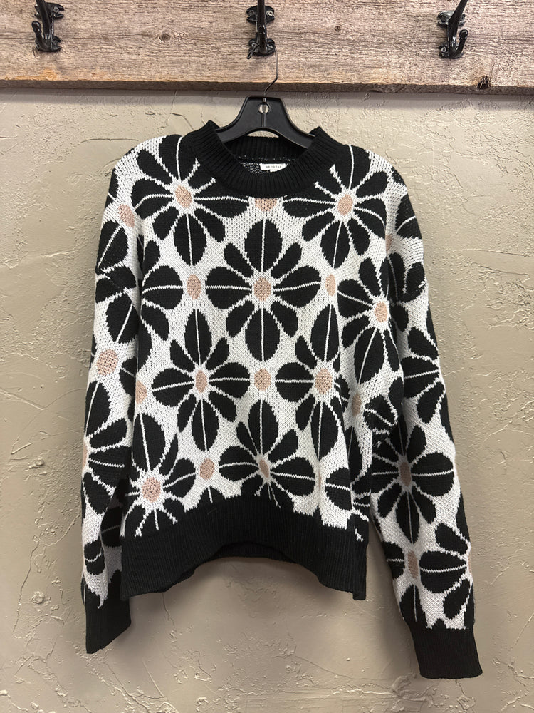 EN CREME MID MOD FLORAL SWEATER