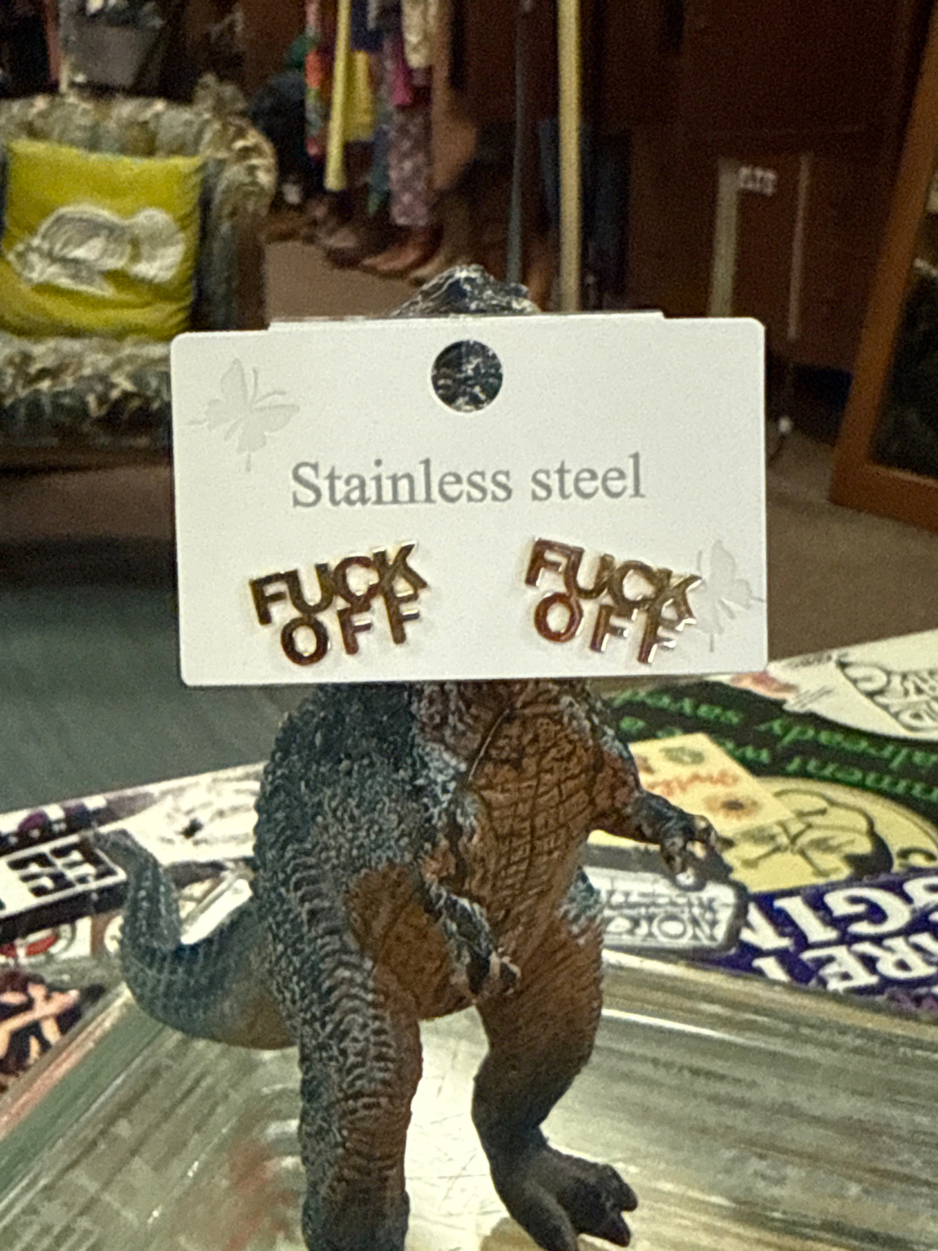 NWT FUCK OFF EAR STUDS